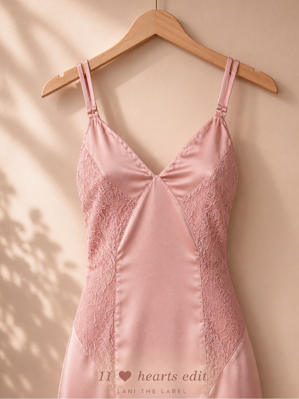Lani The Label Ainsley Dusty Rose Satin Lace Slip Midi Dress XS NWT - Picture 4 of 9